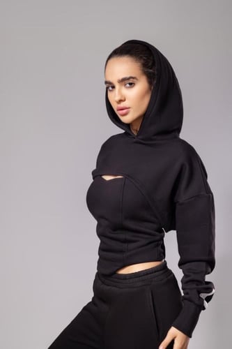 هودي بقطعتين اسود