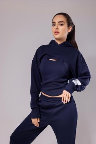 هودي بقطعتين ازرق