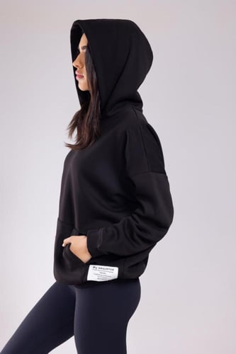 هودي اوڤر سايز بسحاب مع تطريز الاسماء