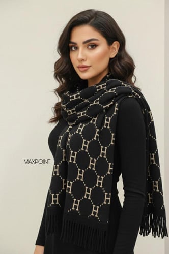شال نسائي شتوي انيق ذو نمط زخرفي
