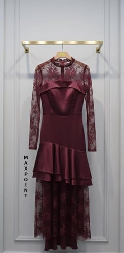 فستان سهرة برغندي سحر الليل