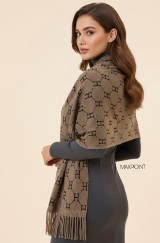 شال نسائي شتوي انيق ذو نمط زخرفي