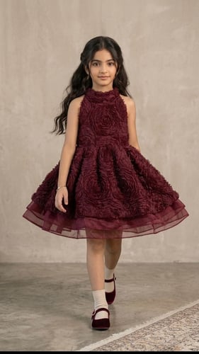 فستان جوري المخملي (Jouri Burgundy Dress) * أو فست...