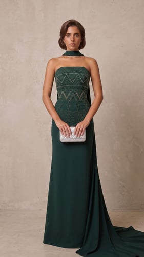 زمرد آرت ديكو" (Emerald Art Deco Gown)