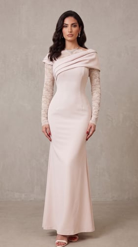 فستان "دانتيل اللافندر" (Lavender Lace Elegance)