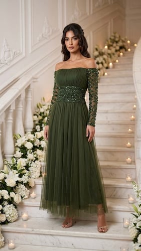 فستان "إميرالد فيلفت" (Emerald Velvet) الفاخر