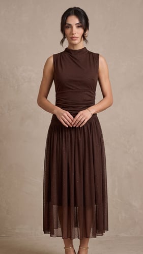 فستان "تيا" البني (The Tia Glimmer Dress)