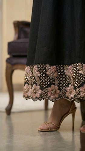 طقم السحر الأسود المطرز (Black Embroidered Chic