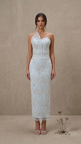 فستان السهرة اللؤلؤي " (The Pearl-Embellished One-...