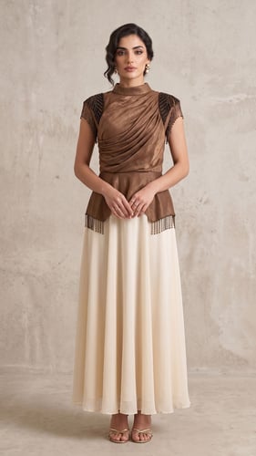 فستان داليا البرونزي الفاخر (Dalia Bronze Two-Tone...