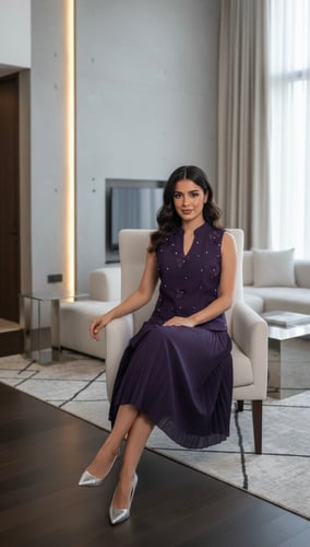 فستان نايت أوركيد (Night Orchid Pleated Set)
