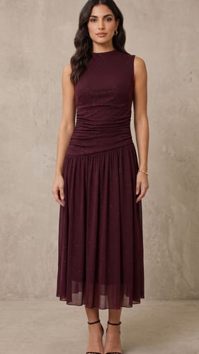 فستان "بريق الأرجوان" (Burgundy Shimmer)