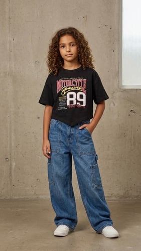 تيشرت بناتي "89" بنمط الـ Streetwear (أسود)