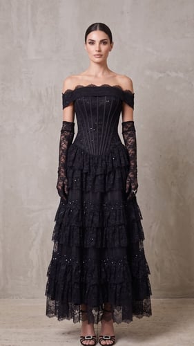فستان "فينوس الأسود" (Black Venus Gown)