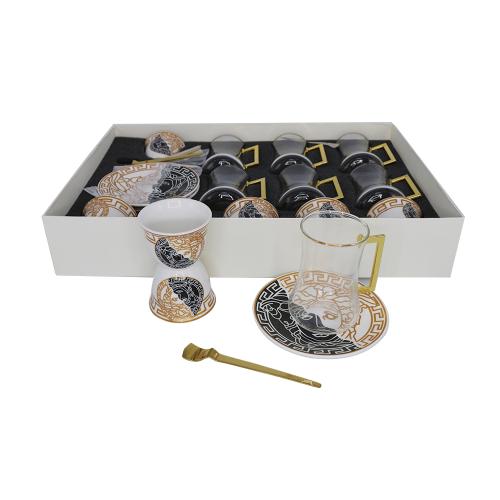طقم بيالات مع فناجيل فرزاتشي اسود