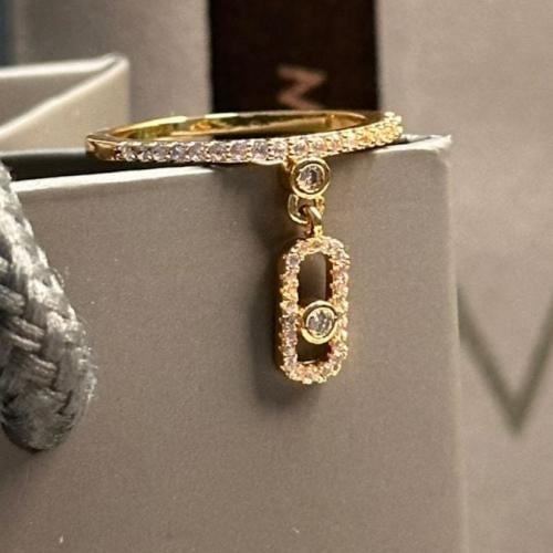 خاتم ميسكيا مرصع بالفصوص - ذهبي
