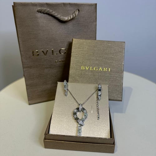 طقم بلغاري الفضي – سلسال وأقراط