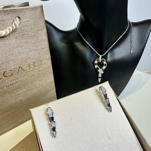 طقم بلغاري الفضي – سلسال وأقراط