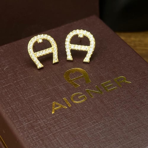طقم أيغنر Aigner Logo ذهبي – سلسال وأقراط