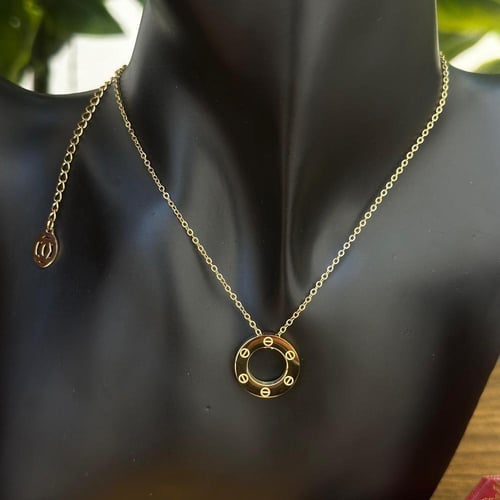 طقم كارتير Cartier Love Circle ذهبي – سلسال وأقراط