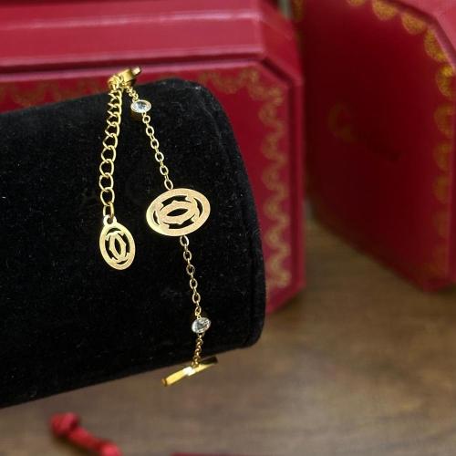 اسوارة كارتير Cartier Logo ذهبي بفصوص