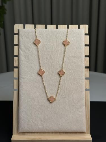 Van Cleef Amalbera necklace with 5 roses - light pink