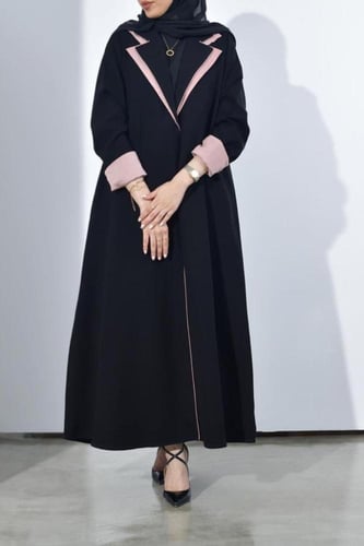 "A5-عباية قصةA بياقة طبقتين "