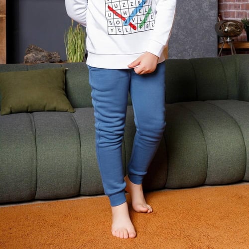 بيجامة اولادي مطبوعة DTF كلمات متقاطعة