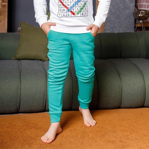 بيجامة اولادي مطبوعة DTF كلمات متقاطعة