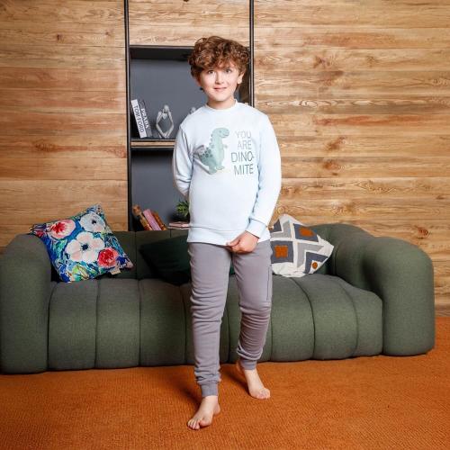 بيجامة اولادي ميلتون طباعة DTF ديناصور + كلمة YOU...