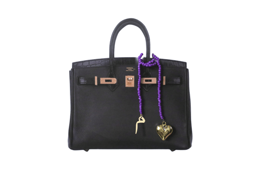 Letter (M) pendant - purple