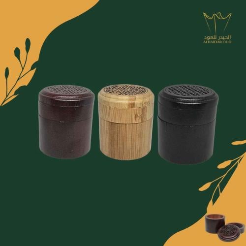 مبخرة ذكية اسطوانية خشبية، مناسبة للسيارة - لون عش...