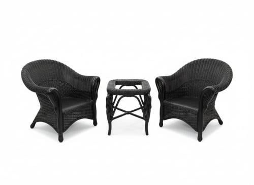 Elegant seating set in black color – two chairs wi...