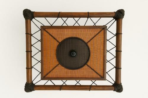 Wood and bamboo ceiling chandelier – traditional s...