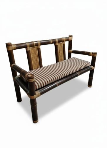 Bamboo sofa with padded seat – natural style