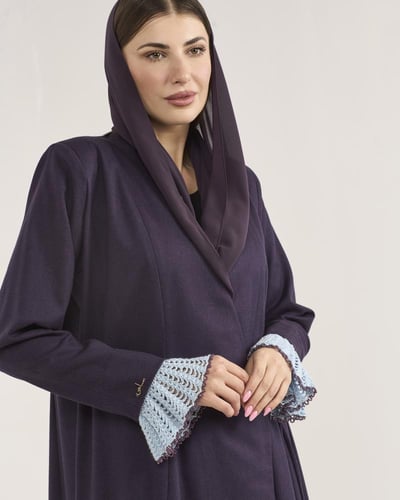 صوف بنفسجي/ باذنجاني و كروشية سماوي - Aw 023