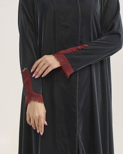 مخمل رمادي/بترولي بشك أحمر - Aw 018