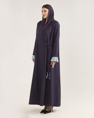 صوف بنفسجي/ باذنجاني و كروشية سماوي - Aw 023