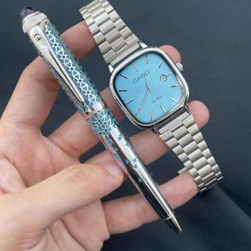 طقم ساعه كاسيو وقلم كارتير