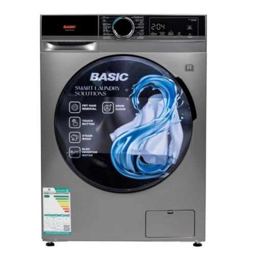 غسالة أوتوماتيك حراري بيسك ستيل BAWMDF-MB105S — 10...