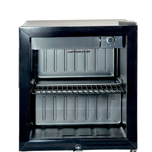 ثلاجة جستنق هاوس عرض 70 لتر باب زجاج مزدوج مع إضاء...