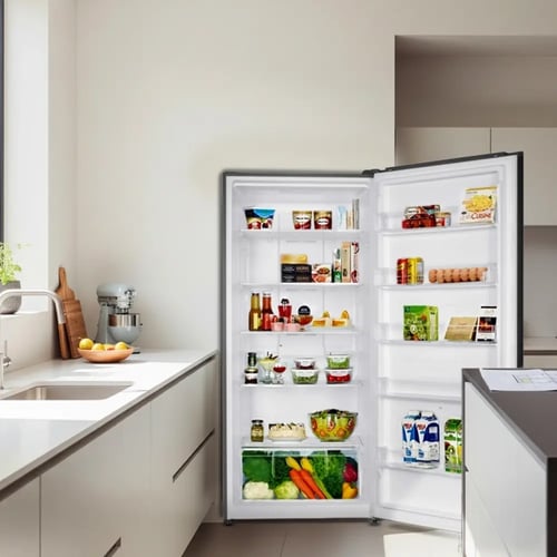 ثلاجة هام رأسي باب واحد انفرتر استيل 21,2 قدم HM74...