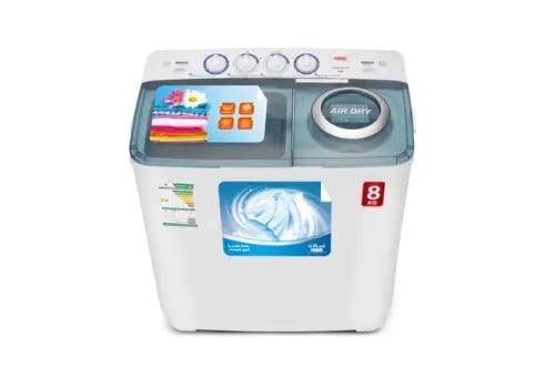 غساله هام حوضين 8 كيلو أبيض HWM8000-21N