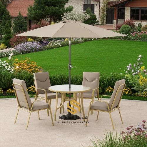 طاولة طعام مع مظلة 4 كراسي