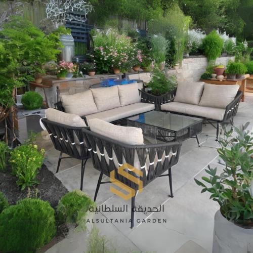 طقم ٧ مقاعد حديد مع حبال 0377