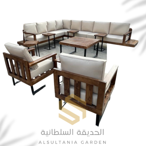 جلسة خارجية زاويه L ثلاثه في اربعه مع كرسيين مفرد...