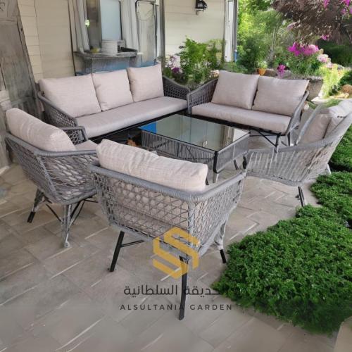 طقم ٧ مقاعد حديد مع حبال 0387