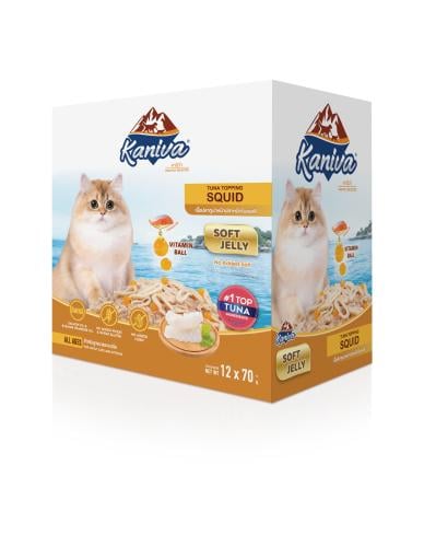 كرتون كانيفا طعام قطط بالتونة والحبار في الجيلي 12...