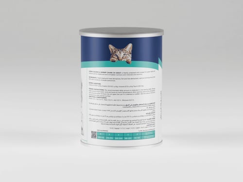 لقمة اكل قطط رطب بقطع السلمون والروبيان 400جم