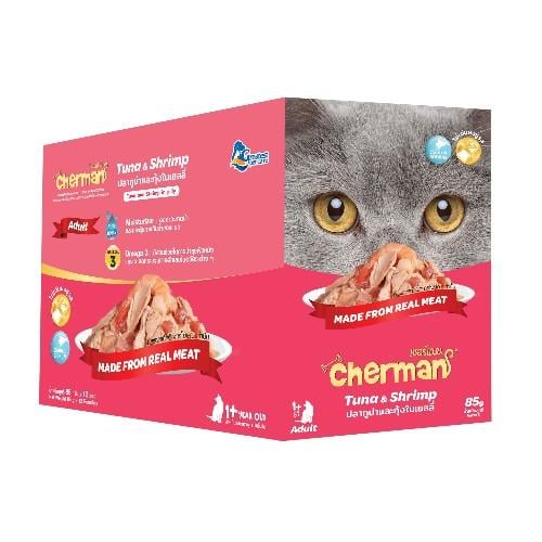 كارتون شيرمان اكل قطط رطب تونة وجمبري في الجيلي لل...